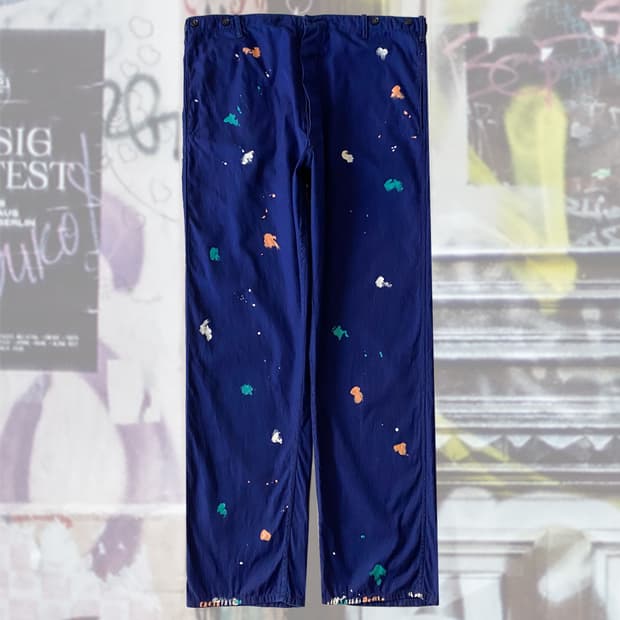 빈티지 오리지널 페인팅 프렌치 워크팬츠 009