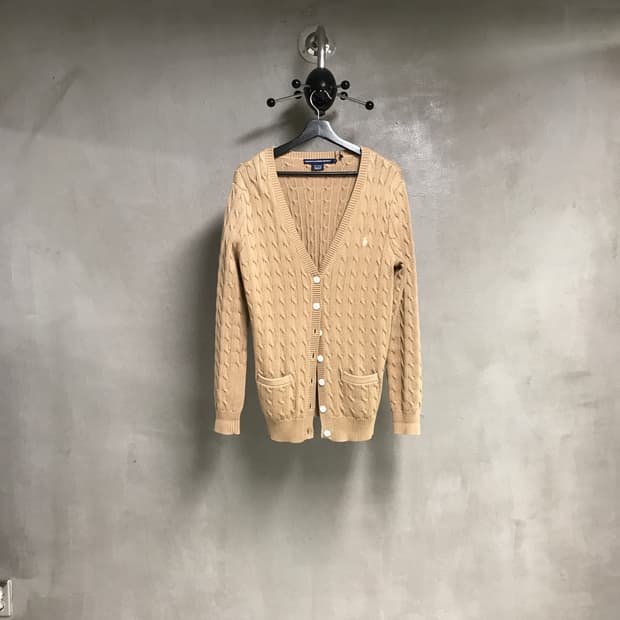 폴로 랄프로렌 케이블 니트 가디건 베이지 XL