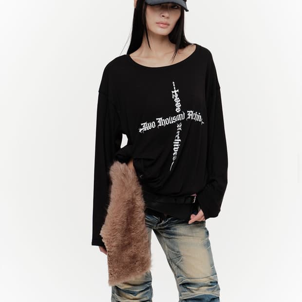 2000아카이브스 DAGGER DRAPED T-SHIRT