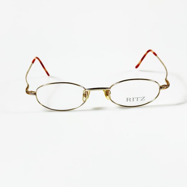 RITZ 골드 슬림 오벌 메탈 프레임 빈티지 안경
