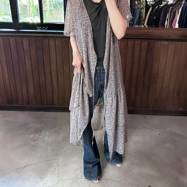NEEDLES floral sheer wrap dress