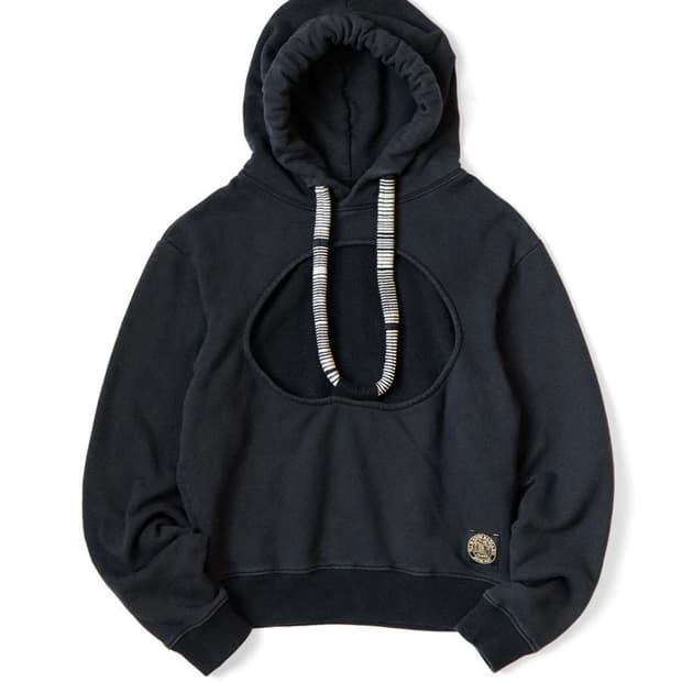 캐피탈 30 플리스 컷아웃 드래곤 후드 스웨트셔츠 블랙