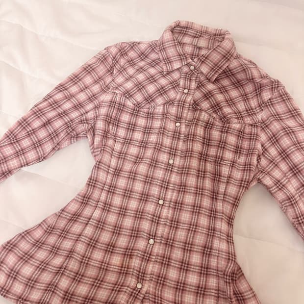 딸기 초코 대장 셔츠 일본 빈티지 너드걸 리즈리사 딸기우유 핑크 브라운