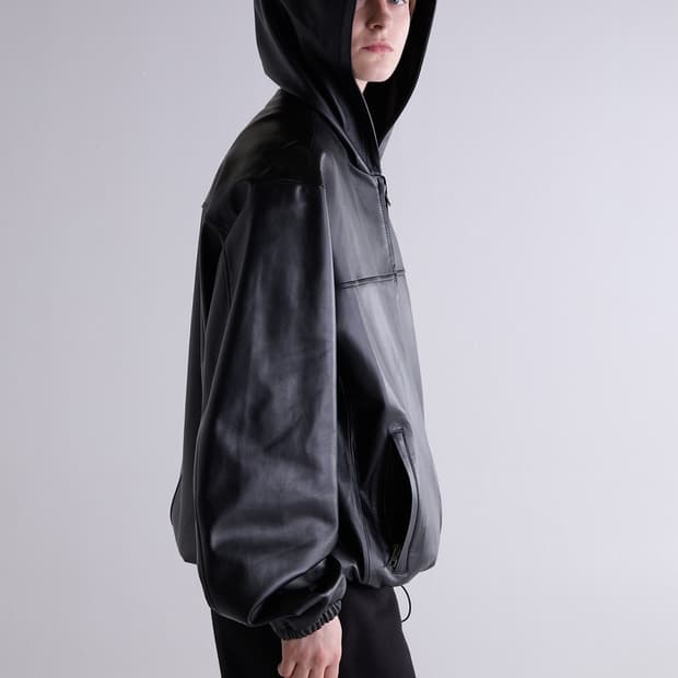 Innir 이니어 램스킨 워커 집 후드 자켓 블랙 사이즈 2