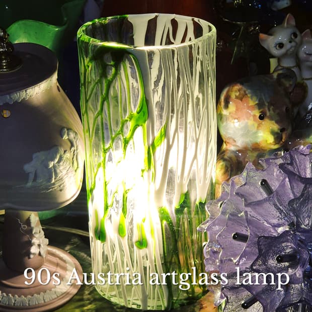 90s 오스트리아 에글로 그린 마블 기둥 램프