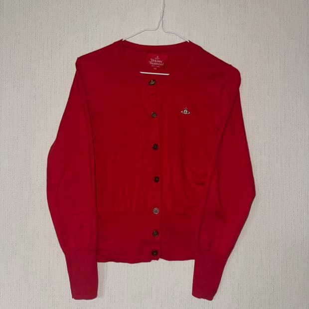 비비안웨스트우드 레드라벨 레드 가디건