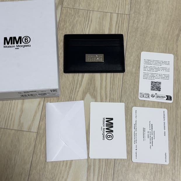 Mm6 메종 마르지엘라 로고 카드 홀더 블랙