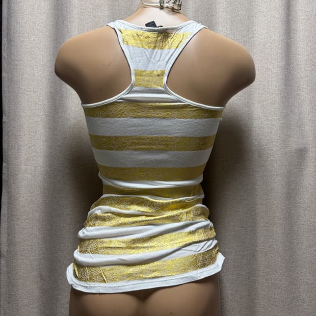Express Vintage Gold Metallic Stripe Shi