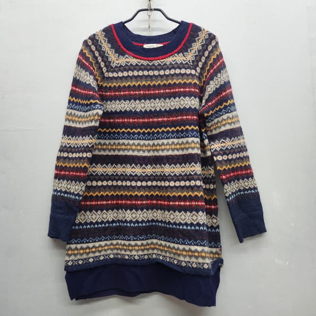 써스데이아일랜드 페어아일 패턴 니트 S(M)