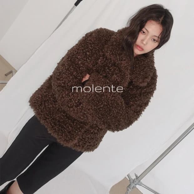 모렌트 브라운 퍼자켓(스웨이드 안감)