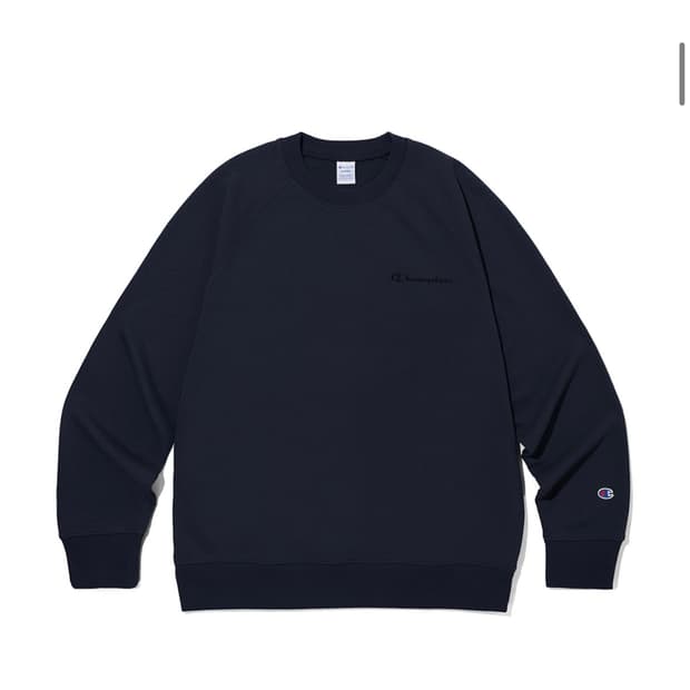 새상품 챔피온 스몰 로고 루즈핏 스웨트셔츠 Navy L