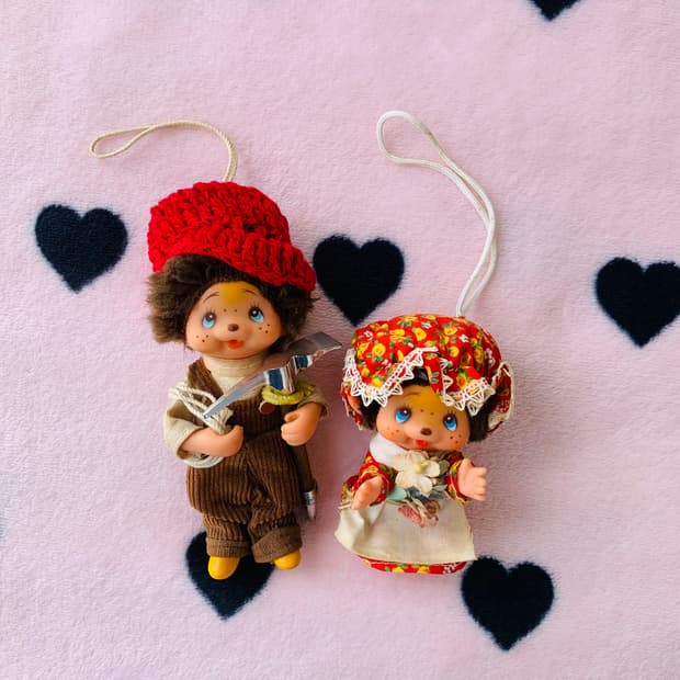 희귀 레트로 농부 & 아낙네 컨셉 몬치치세트