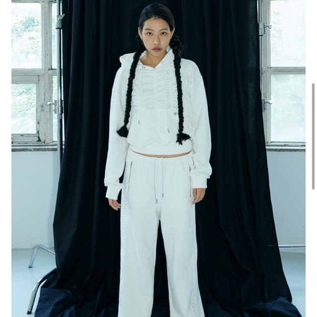 [김미더영] 셔링 후드티,셔링 트랙 팬츠 23FW 