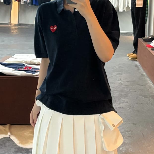 꼼데가르송 플레이 PK 반팔 카라 티셔츠