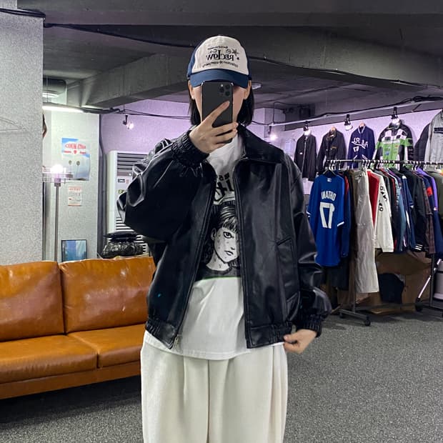 They 유광 레더 투웨이 자켓 B2911