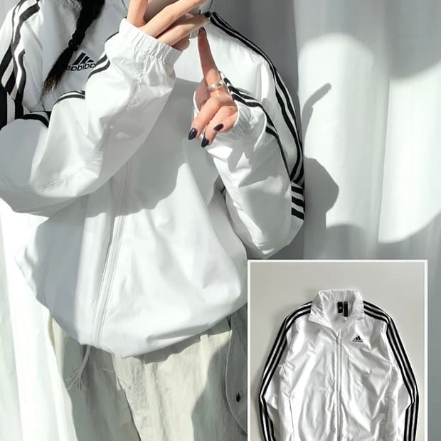 Adidas 아디다스 화이트 바람막이 자켓