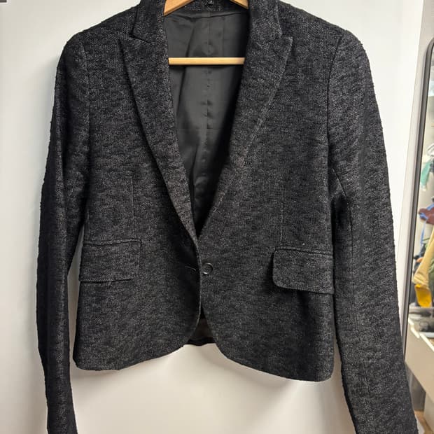 [2] 띠어리 텍스쳐 트위드 울 블렌드 자켓 블랙