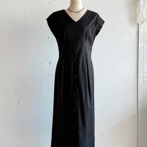 Spick & span 린넨 블랙 드롭 원피스