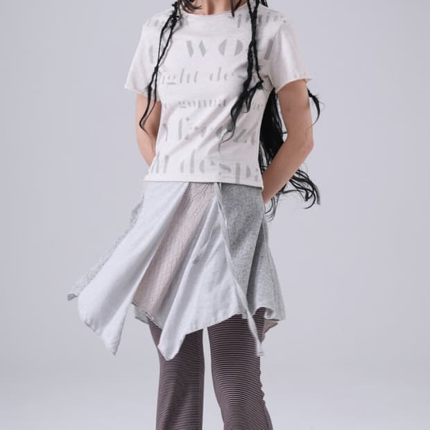 TENSEDANCE Mixed wrap skirt_light grey