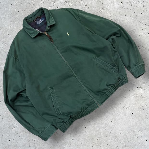 폴로 랄프로렌 바라쿠타 블루종 그린 점퍼 집업 자켓 D722