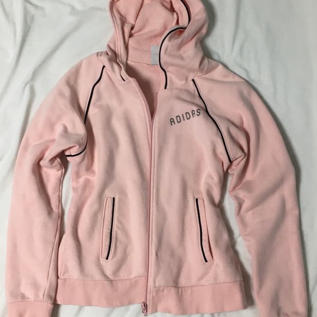 아디다스 딸기우유 연핑크 후드집업
