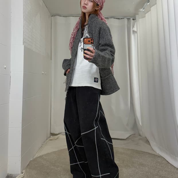 빈티지 오리엔탈 롱슬리브 그런지 스트릿 코디 세트