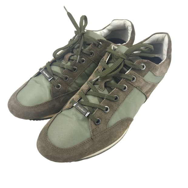 [US8]제냐스포츠 카키 레더배색 스니커즈[Y5C-152]