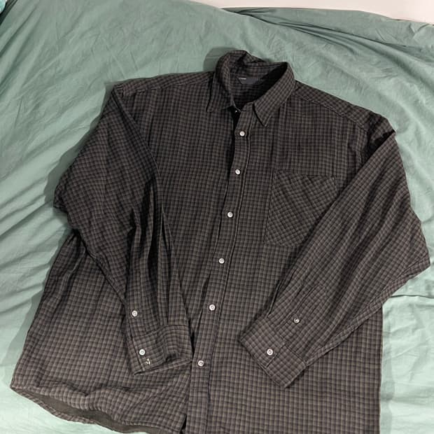 르마드 카키 체크 셔츠