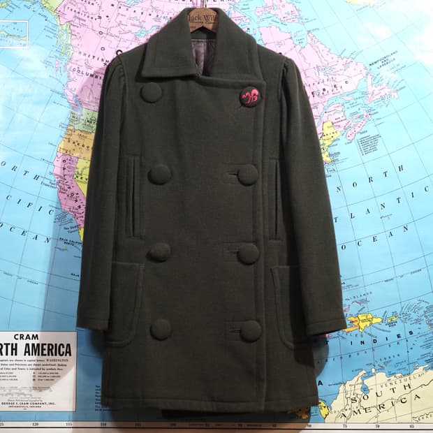 히스테릭글래머 더블 브레스트 울 코트