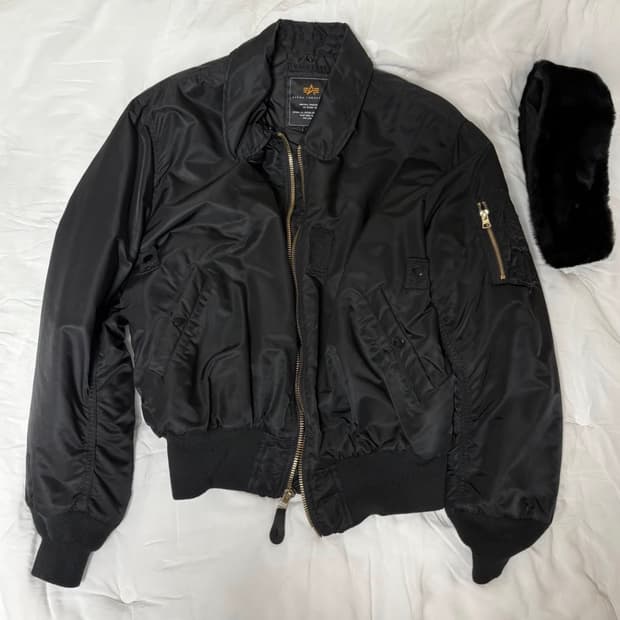 알파인더스트리 b-15 플라이트 재킷 블랙 L