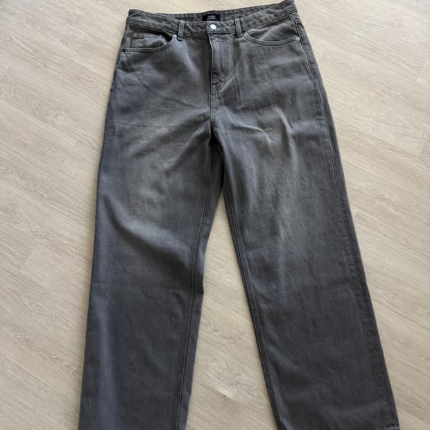 무신사 스탠다드 와이드 데님 팬츠 그레이 34