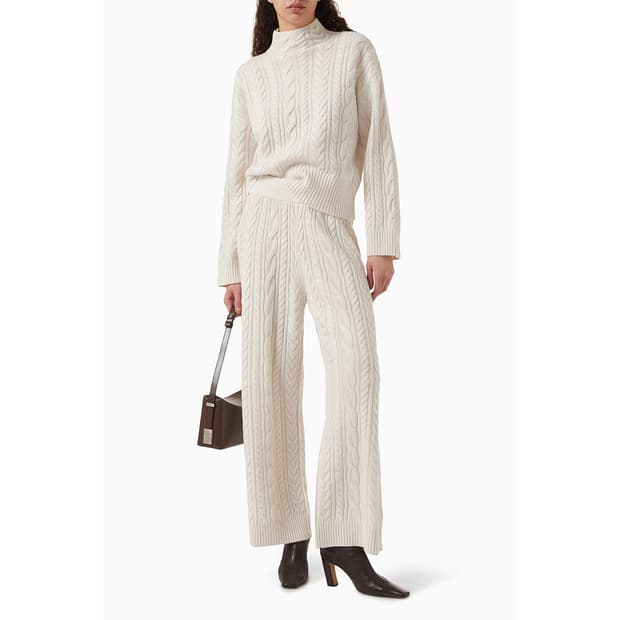 코스 COS 25 케이블 니트 울 트라우저