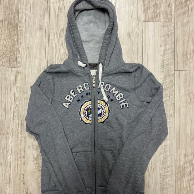 아베크롬비 딱붙핏 후드집업 그레이 m