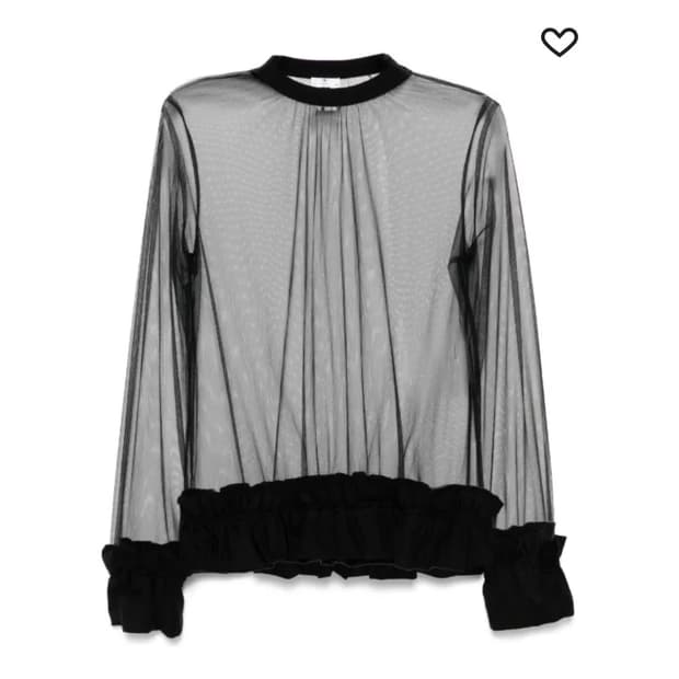 25ss noirkeininomiya 블랙 시스루 레이어드 롱슬리브 xs