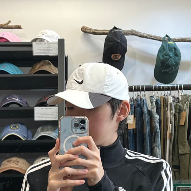 [OS/정품] 나이키 화이트 남여공용 볼캡모자
