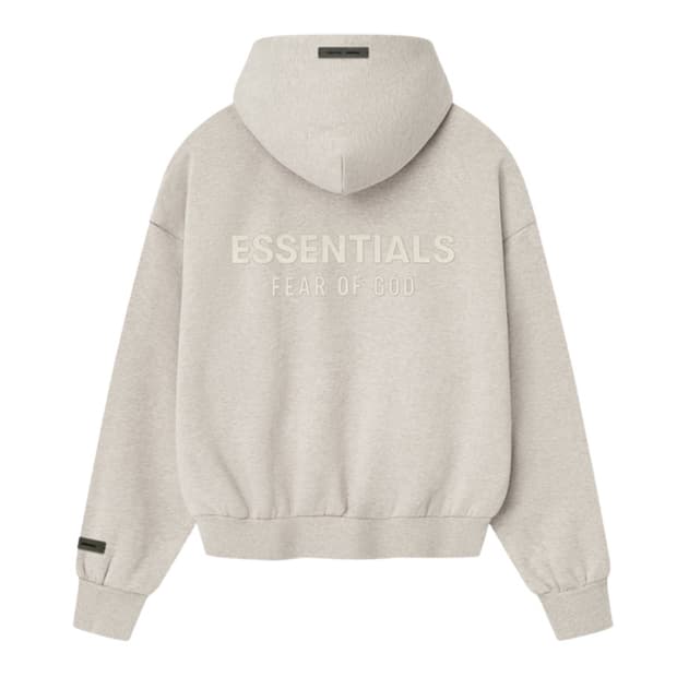 [새상품] 에센셜 클래식 플리스 후드집업 헤더 스톤  S
