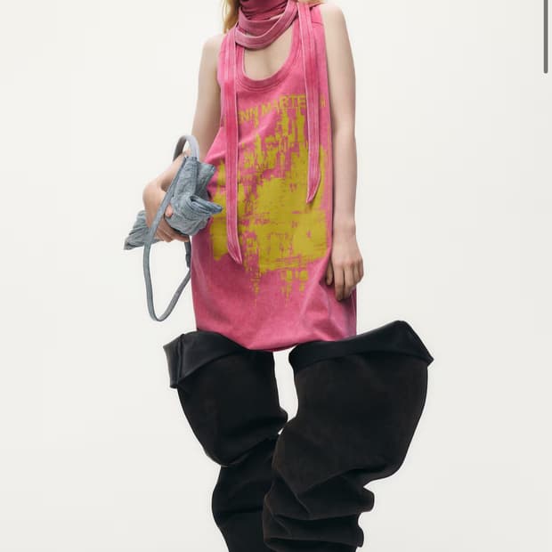 H&M x 글렌 마틴스 타이 디테일 미니 드레스 레드