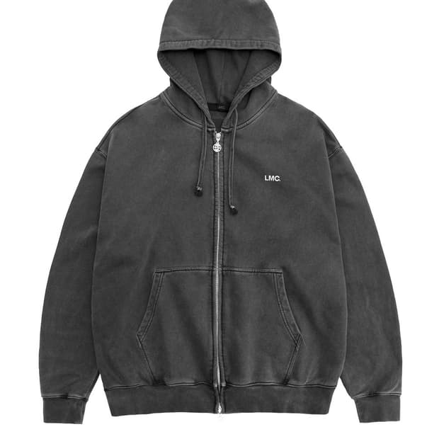 LMC 워크룸 워시드 후드집업 다크그레이