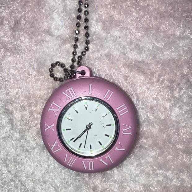 jpn 핑크 마카롱 시계 목걸이