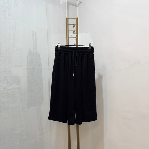 블랙 버뮤다트레이닝바지 츄리닝바지 밴딩반바지 4827