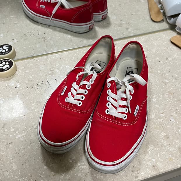 반스 어센틱 레드 스니커즈 275