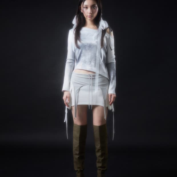 CARGO GARTER SKIRT [IVORY]