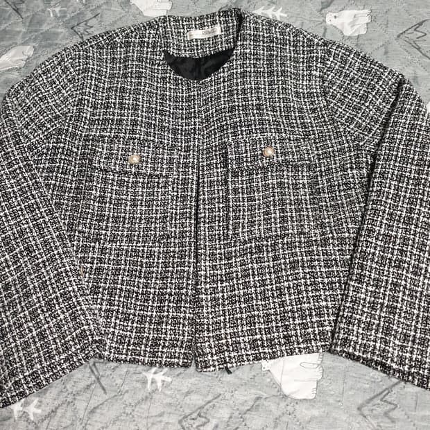 RIRI&Co 트위드 자켓 화이트블랙 (F)