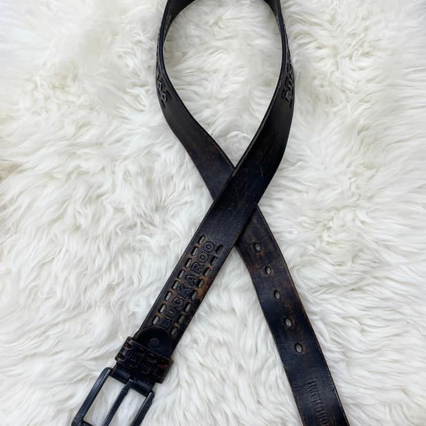 리얼레더 버커루 스터드 버클 벨트