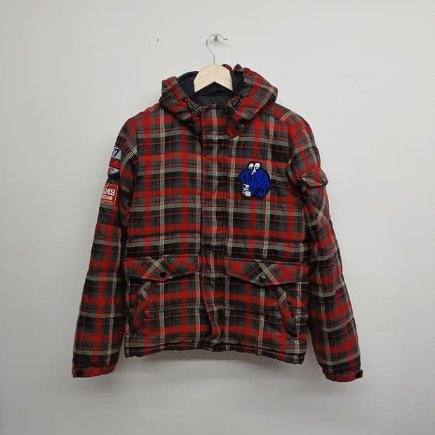 폴햄 팀스 레드 체크 후드 패딩 자켓 95