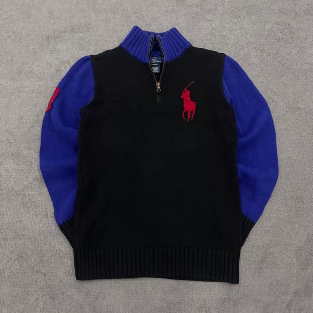 L 폴로 랄프로렌 걸즈 빅포니 하프집업니트