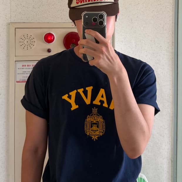 U.S. NAVY 프린트 반팔 티셔츠 네이비