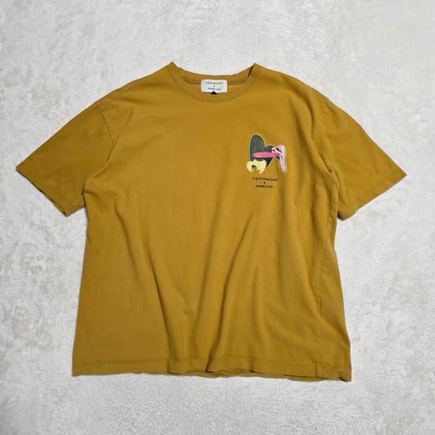 (100)커스텀멜로우 X 머디캡 반팔 티셔츠 머스타드