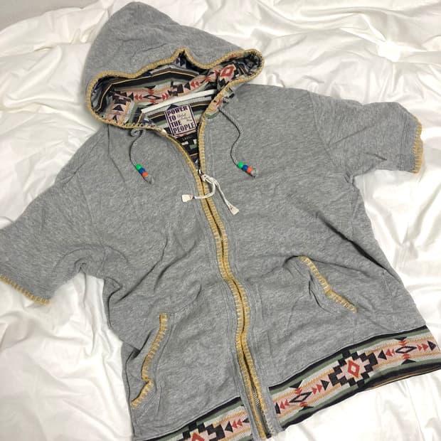 파워 투 더 피플 power to the people 반팔 후드집업