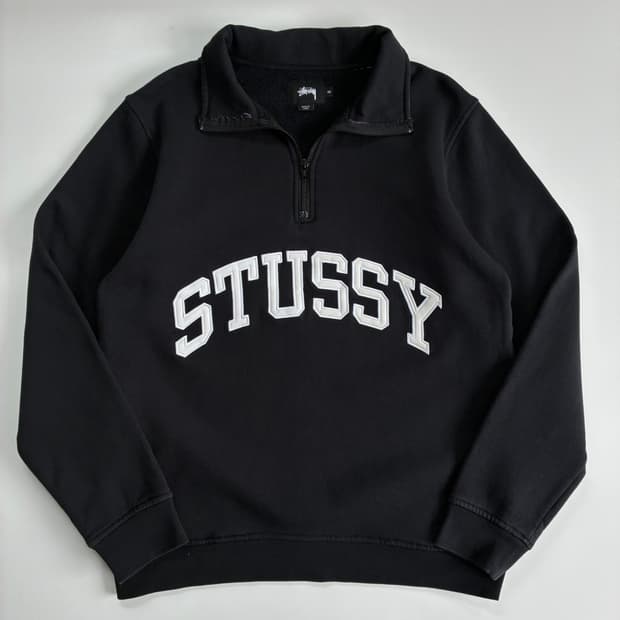 Stussy 스투시 재팬라인 아치로고 하프집업 스웻맨투맨